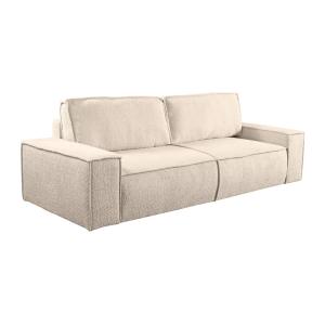 Sofá cama de 3 plazas de tela bouclette beige AMELIA de PAS…