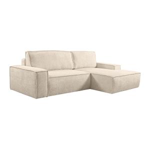 Sofá cama rinconera de tela bouclette beige AMELIA de PASCA…
