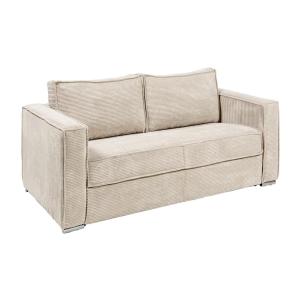 Sofá cama de 3 plazas con apertura italiana de pana beige -…