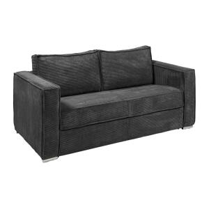 Sofá cama de 3 plazas con apertura italiana de pana gris an…