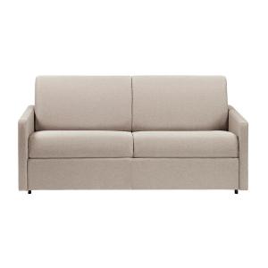 Sofá cama italiano 3 plazas de tela CALIFE - Beige - Cama 1…