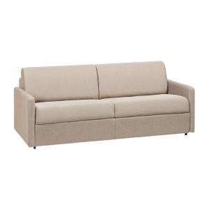 Sofá cama italiano 4 plazas de tela CALIFE - Beige - Cama 1…