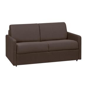 Sofá cama italiano 2 plazas de tela CALIFE - Marrón - Cama…