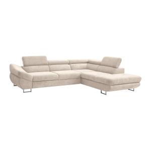 Sofá cama rinconero derecho de tela beige DALIAS