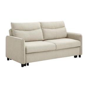 Sofá cama de 3 plazas de tela beige IPANEDA