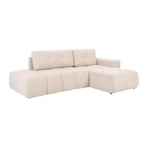 Sofá cama rinconero derecha de tela beige TRIMALDI