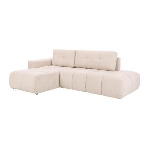 Sofá cama rinconero izquierda de tela beige TRIMALDI