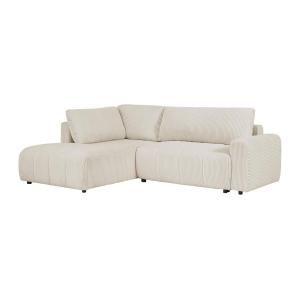 Sofá cama rinconera izquierda de pana beige RICIA