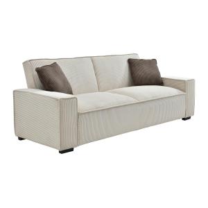Sofá cama de 3 plazas de terciopelo beige SEKOTA