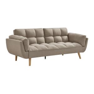 Sofá cama de 3 plazas de tela beige LOELINE