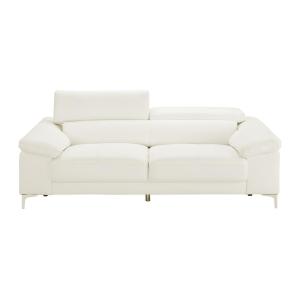 Sofá 3 plazas de piel SOLANGE - Blanco