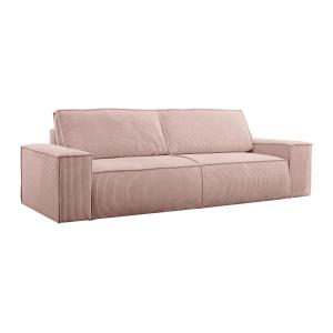Sofá cama de 4 plazas de pana rosa empolvado AMELIA