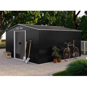 Caseta de jardín de acero galvanizado gris MANSO - 125 m² -…