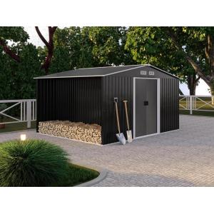Caseta de jardín de acero galvanizado gris LERY - 105m² - V…
