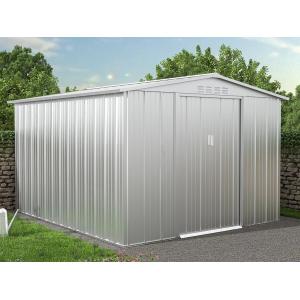 Caseta de jardín de acero galvanizado gris LINUS - 671 m²