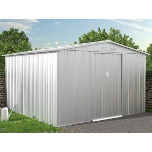 Caseta de jardín de acero galvanizado gris LINUS - 992 m²
