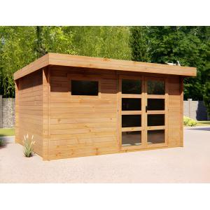 Caseta de jardín de madera tratada con autoclave y techo pl…