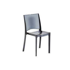 Silla apilable HELLY - Policarbonato pleno - Gris oscuro