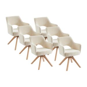 Conjunto de 6 sillas giratorias con reposabrazos de tela y…