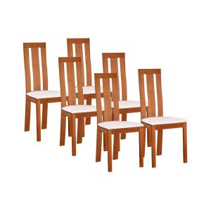 Conjunto de 6 sillas DOMINGO - Haya maciza color roble