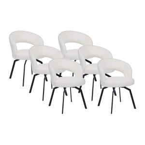 Conjunto de 6 sillas giratorias de tela texturizada y metal…