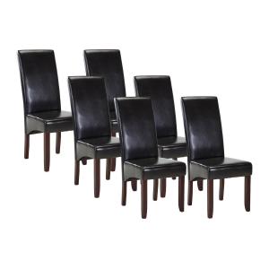 Conjunto de 6 sillas ROVIGO - Piel sintética marrón brillan…