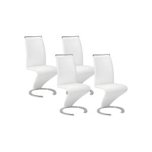 Conjunto de 4 sillas TWIZY - Piel sintética blanca