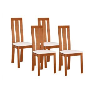 Conjunto de 4 sillas DOMINGO - Haya maciza color roble