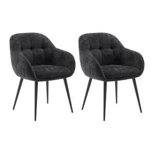 Conjunto de 2 sillas con reposabrazos de tela texturizada y…