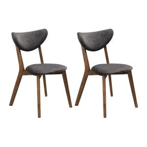 Conjunto de 2 sillas de tela texturizada y madera de hevea…