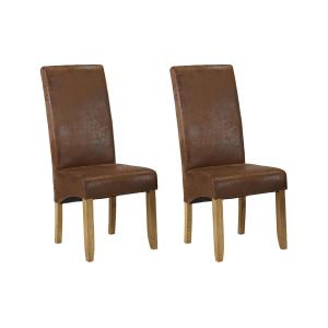 Conjunto de 2 sillas SANTOS - Microfibra con aspecto piel e…