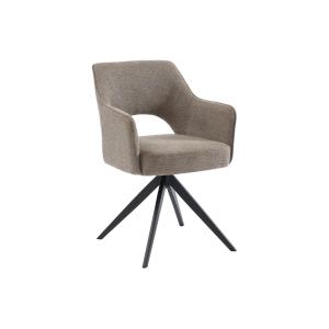 Silla pivotante con brazos de tela y metal - Gris arenoso -…