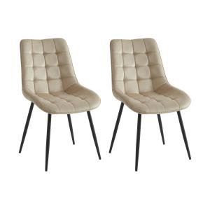 Conjunto de 2 sillas acolchadas - Terciopelo y metal negro…