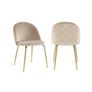 Juego de 2 sillas MELBOURNE - Terciopelo y metal dorado - B…