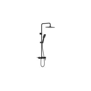 Columna de ducha de acero inoxidable con estante - Negro ma…