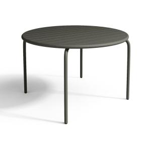 Mesa redonda de jardín D.110 cm de metal - Gris oscuro - MI…