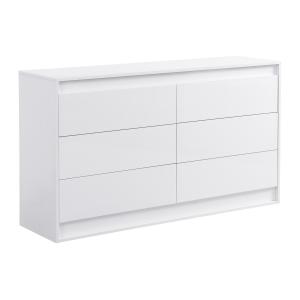Cómoda 6 cajones - Con LEDs - MDF - Blanco - RUKALO