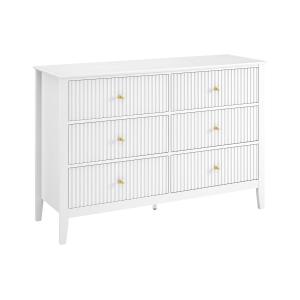 Cómoda de 6 cajones de MDF - Blanco - NARIVA