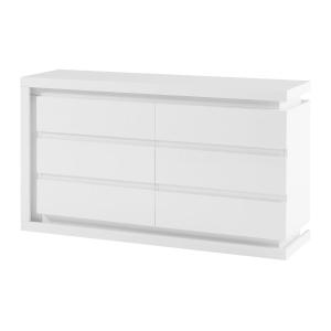 Cómoda 6 cajones - Con LEDs - MDF - Blanco lacado - FLARANC…