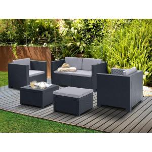 Conjunto de jardín II de resina moldeada: sofá de 2 plazas…
