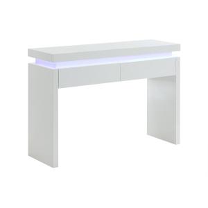 Consola EMERSON - LEDs - 2 cajones - MDF lacado blanco