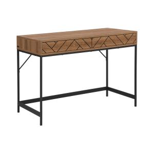 Consola con 2 cajones - MDF y acero - Color: Natural y negr…