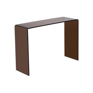 Consola de vidrio templado curvado - Marrón - ALONZO