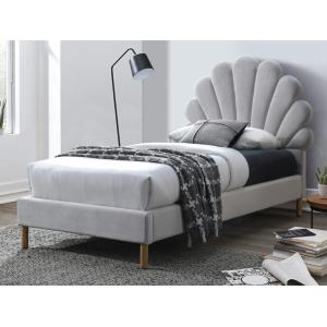 Cama infantil de 90 x 190 cm - Terciopelo - Gris claro   co…