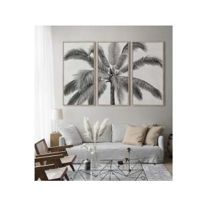 Gran lienzo PALMTREE - Tríptico - 180 x 120 x 4 cm - negro…