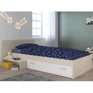 Cama infantil - 1 cajón - 90 x 190  cm - natural  y blanco…