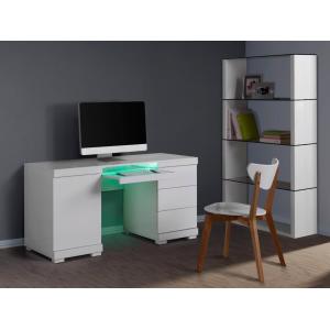 Escritorio con 1 puerta y 3 cajones PLUTON - MDF lacado bla…