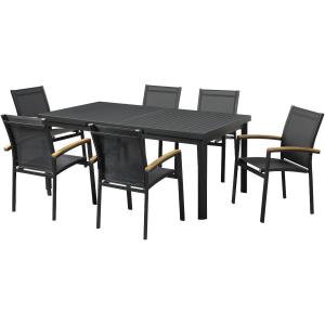 Mesa y sillas de jardín de aluminio: una mesa extensible 18…