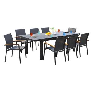 Mesa y sillas de jardín de aluminio: una mesa extensible 18…