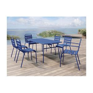 Comedor de jardín de metal: una mesa de 160 cm de ancho con…